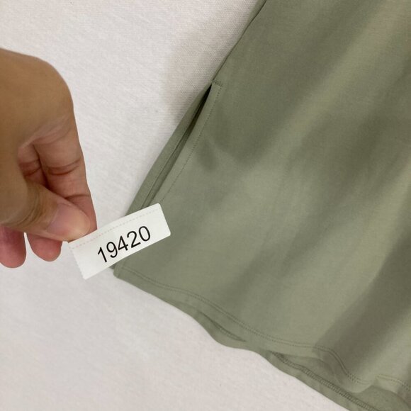 Garnet Hill Sage Green Turtle Neck Sleeveless Stretch Knit Side Slit Tunic Large - Picture 6 of 10